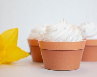 Terracotta Pot Cupcake Wrappers - Printable cupcake wrappers, flower pot, spring baby shower, cupcake ideas, birthday plant cupcakes