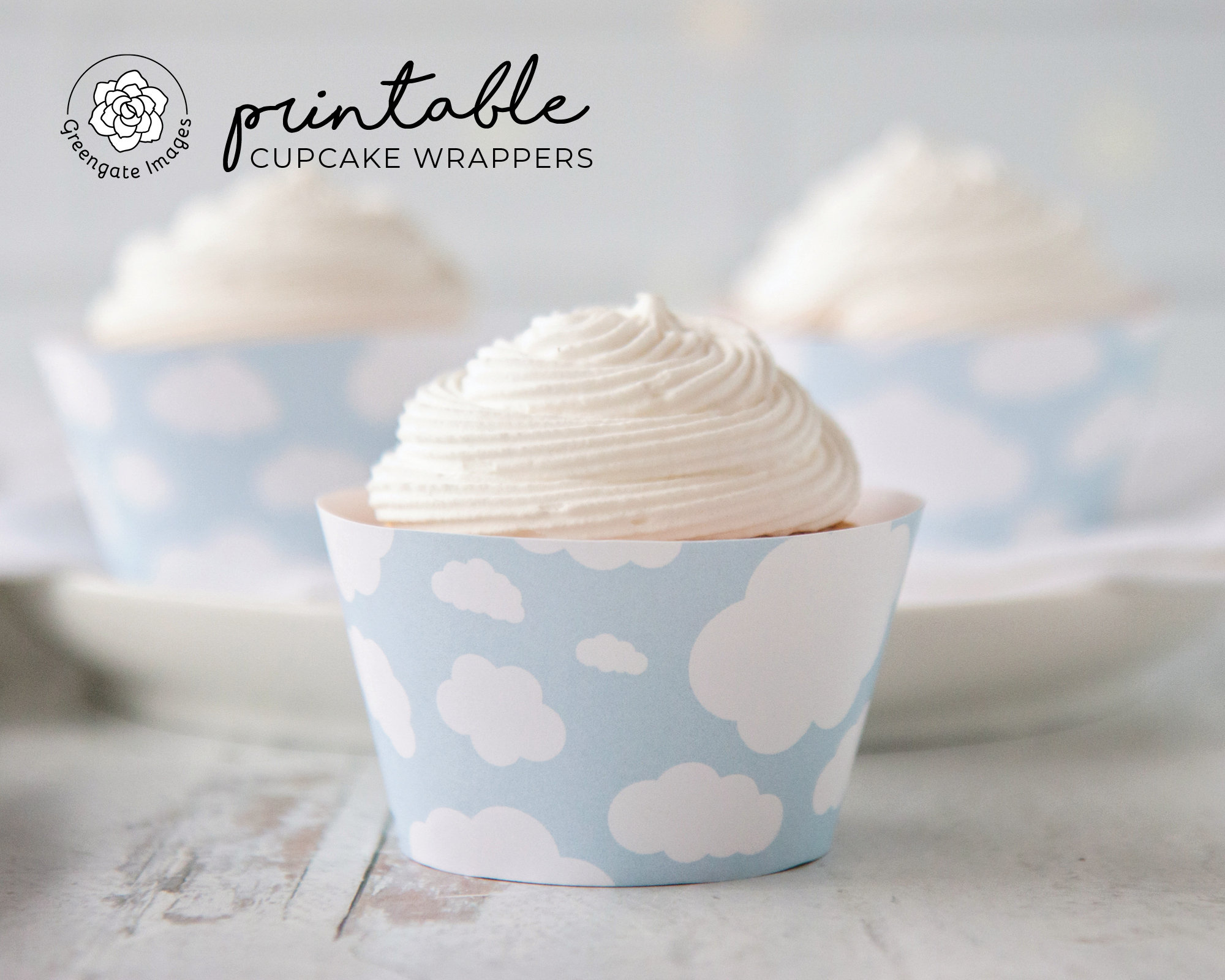 Descarga de envoltorios para cupcakes con forma de nube: nubes imprimibles,  azul claro, cupcakes imprimibles, ideas para baby shower, fiesta de  cumpleaños infantil, imprimibles del cielo - Etsy México, image size:2000x1600