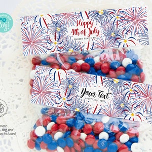 6.5" 4th of July Bag Toppers - PRINTABLE sandwich bag card, Ziplock Topper, Foldover Bag Label, party favor ideas, Snack Bag Topper, Corjl