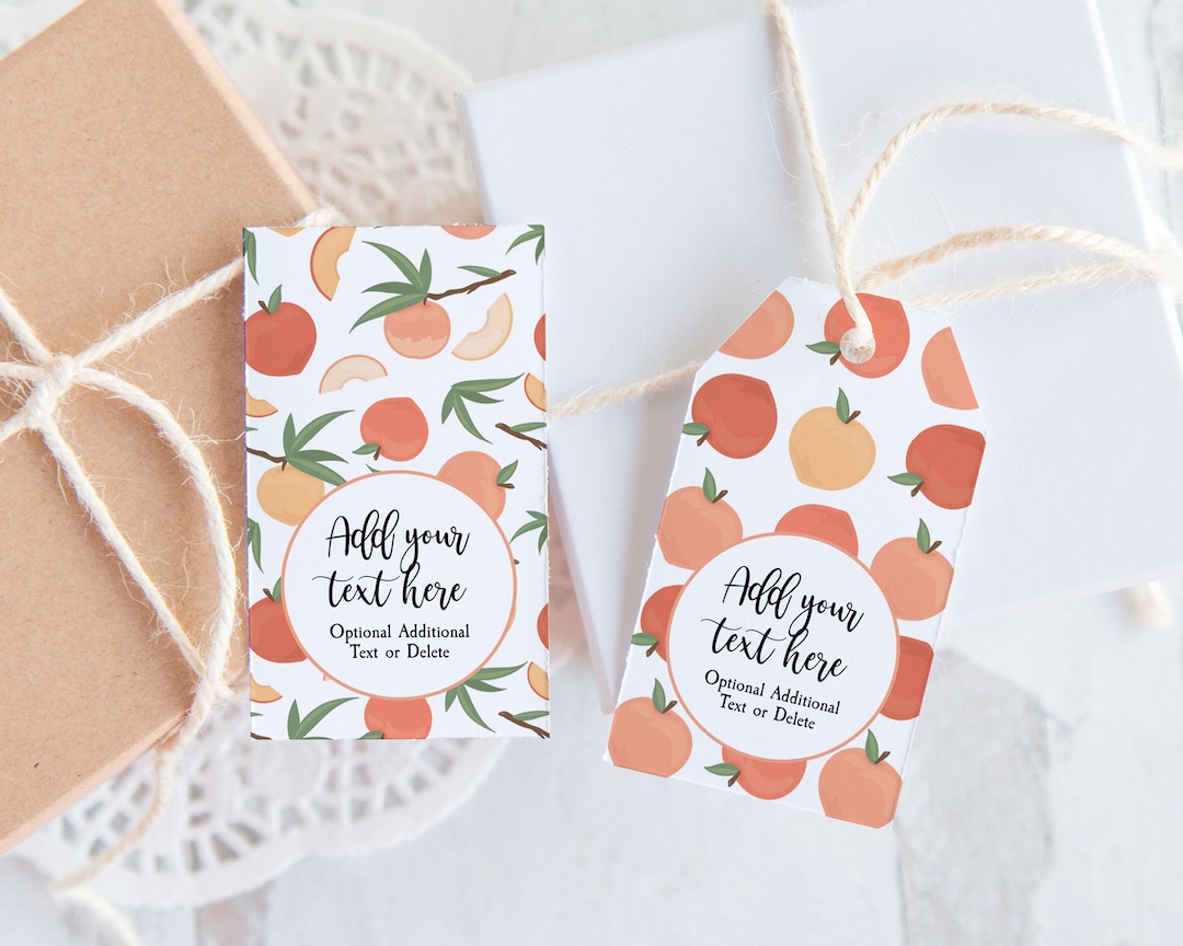 Peach Gift/favor Tags Printable Gift Tags Editable Text - Etsy