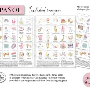 GIRL - Lotería De Bebé: 100 Cards, PRINTABLE Bingo Pdf, Personalized ...