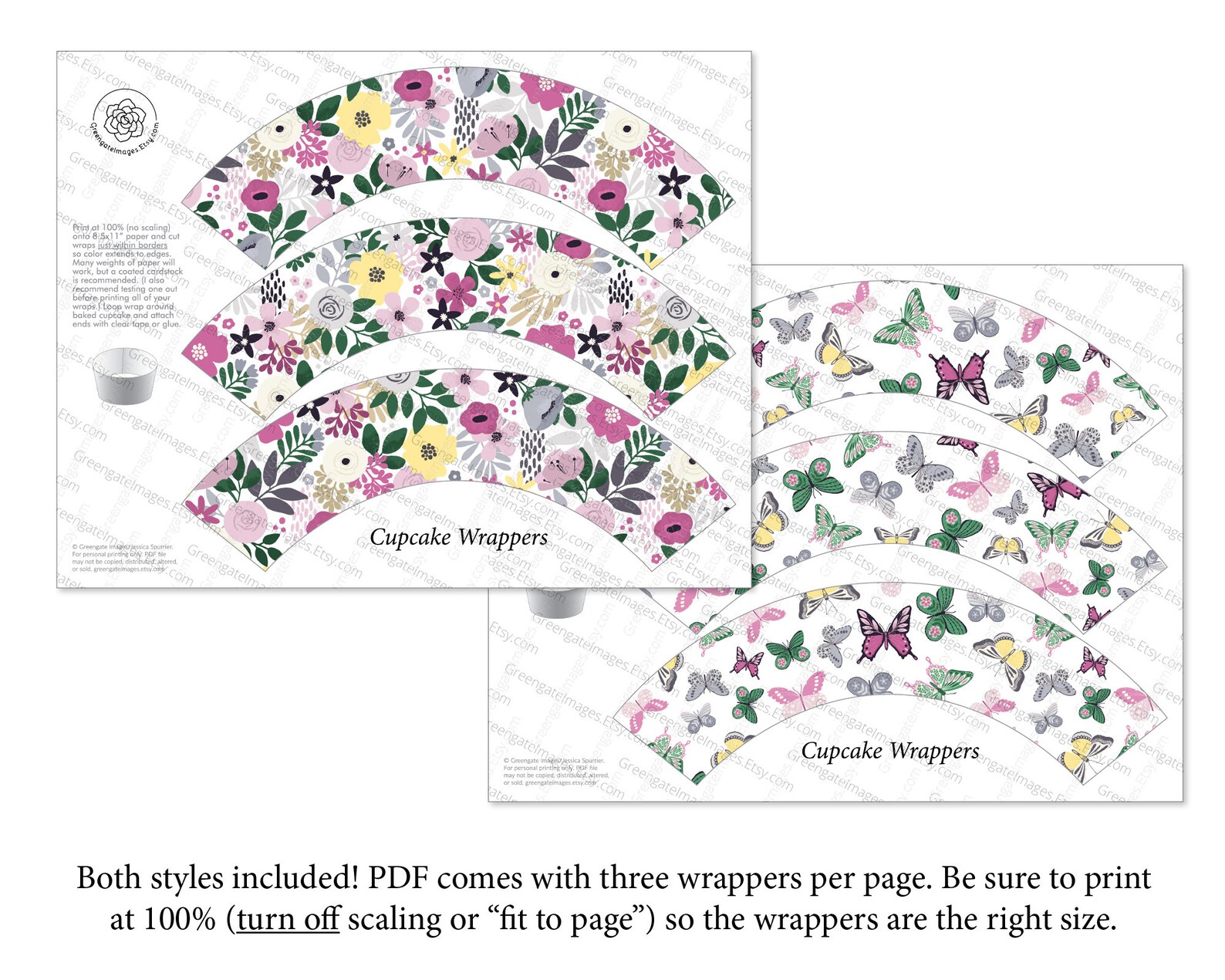 Butterfly Cupcake Wrappers PRINTABLE Cupcake Wrappers Etsy