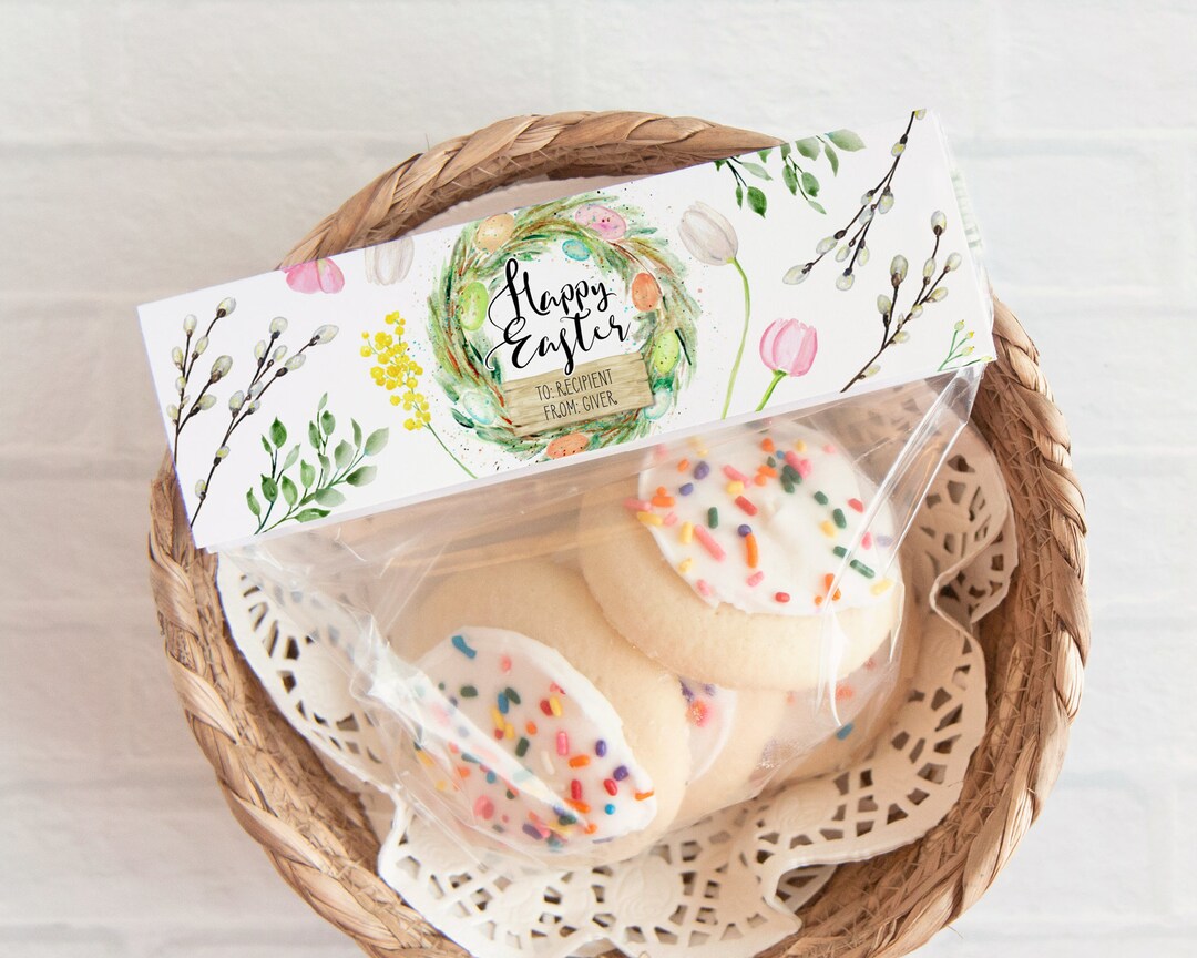 6.5" Easter Bag Topper Template - PRINTABLE Sandwich Bag Card, Ziplock ...