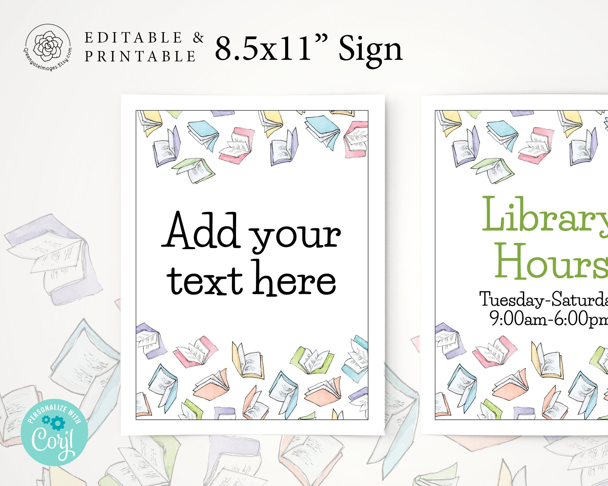 Sign Template - Editable Corjl, 8.5x11