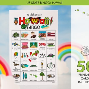 Hawaii Bingo Cards - 50 PRINTABLE Unique Cards Download Instantly. Fun ...