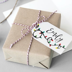 Christmas Gift Tags - Corjl editable, favor tags, printable hang tags, colorful, 2x3.5 inches, bag tags, christmas ideas, editable name text