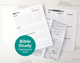 Bible and Spiritual Life Printables - Editable pdfs, 8.5x11 page, Christian, prayer request tracker, bible reading plan, gratitude journal
