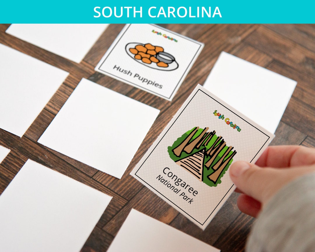 South Carolina Memory Game - PRINTABLE Downloadable Activity PDF ...