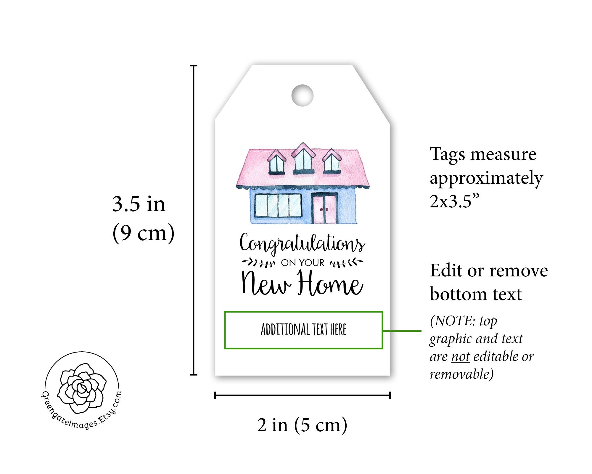 Housewarming Gift Tag printable gift tag editable corjl | Etsy