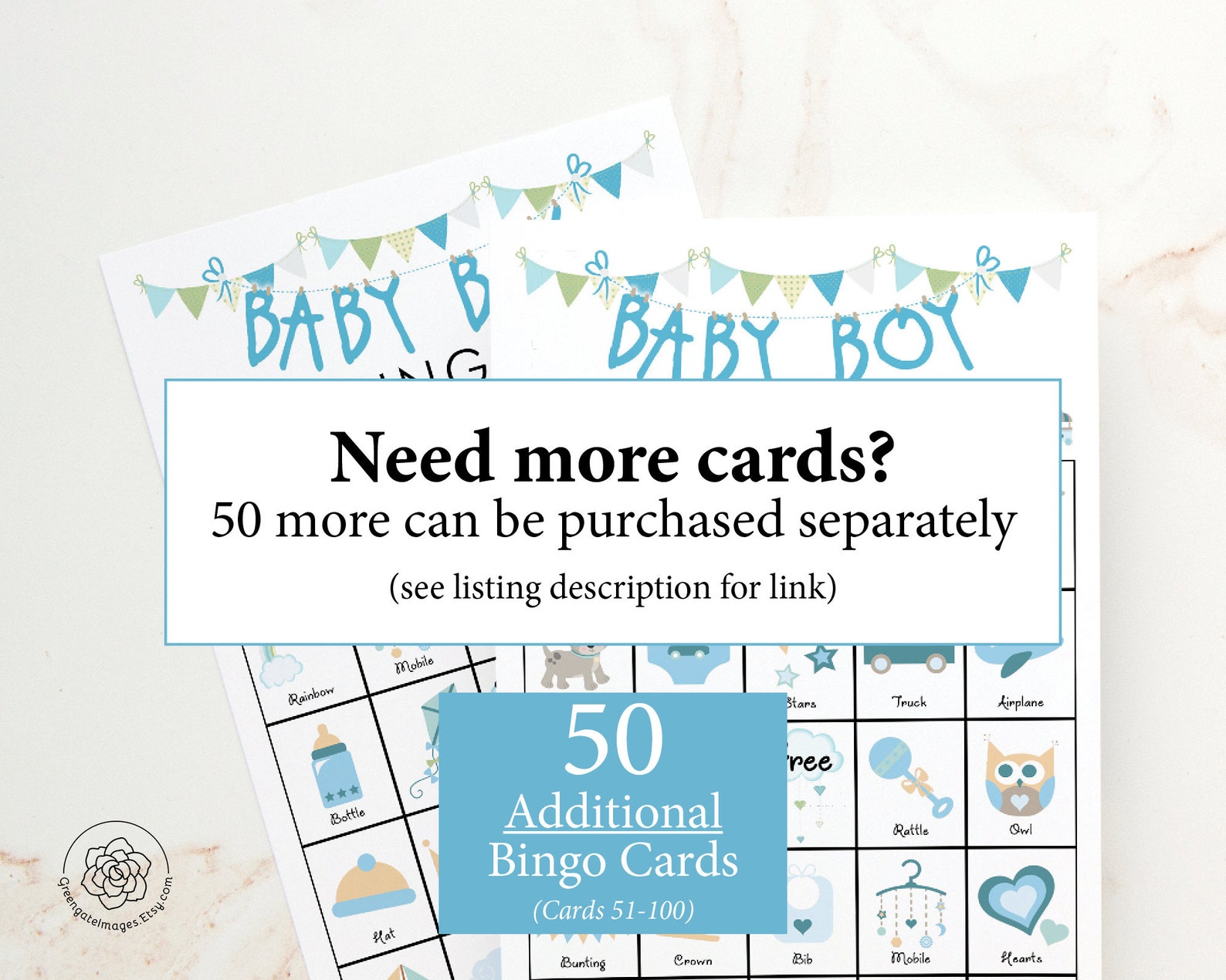 Baby Boy Bingo Cards: PRINTABLE Bingo Cards Baby Shower - Etsy