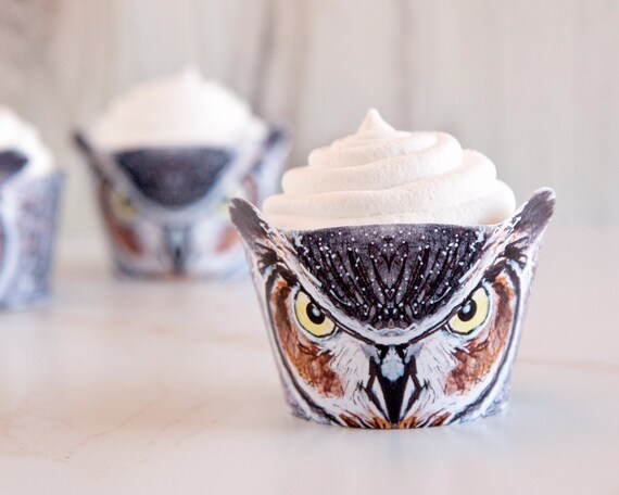Owl Cupcake Wrappers PRINTABLE Cupcake Wrappers Cute | Etsy