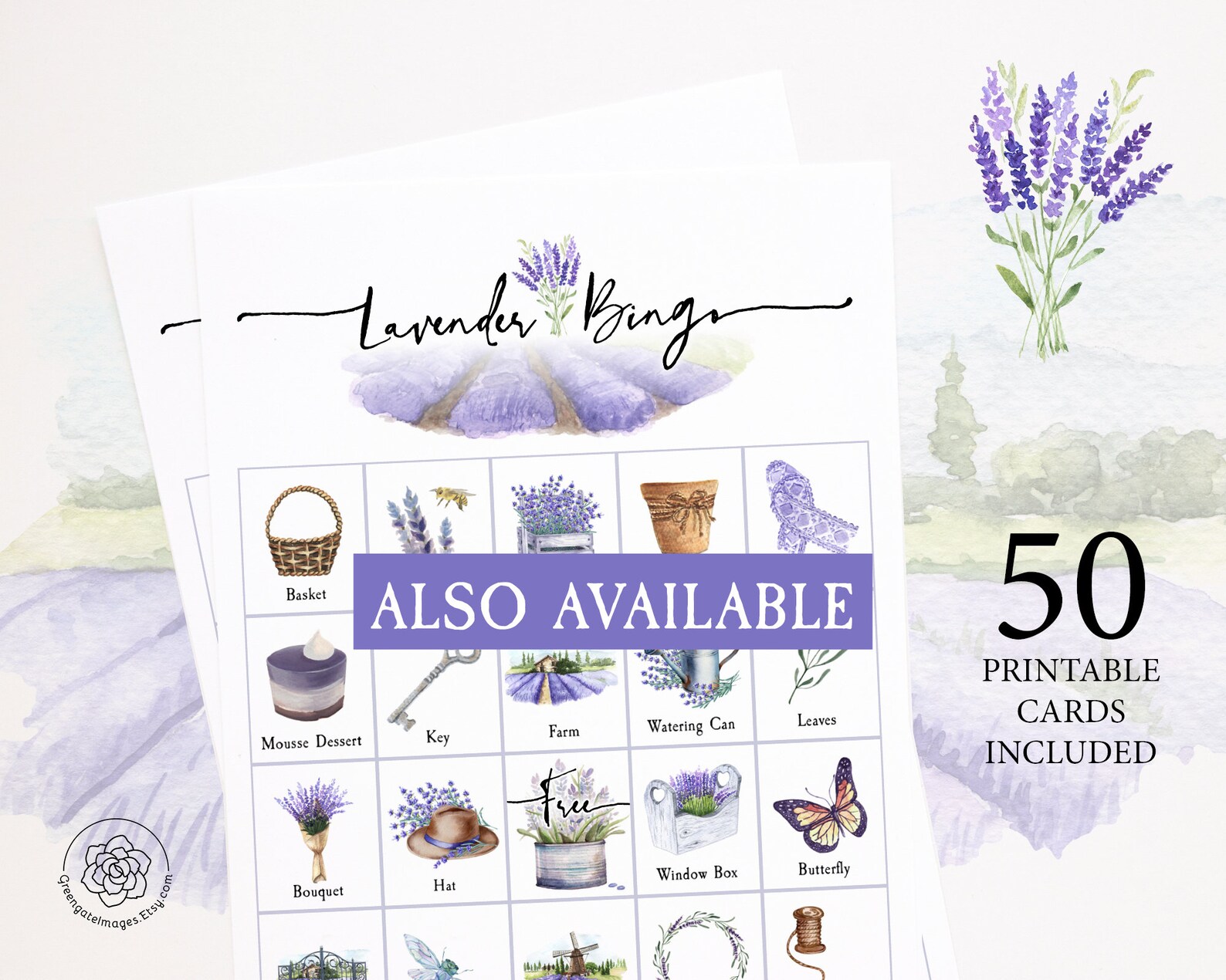 Garden Bingo: PRINTABLE 50 cards bingo pdf game party game | Etsy