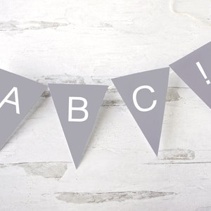 Gray Letter Banner - PRINTABLE, editable banner PDF. Instant digital download. Bunting letters for parties, messages, & celebration. TLB