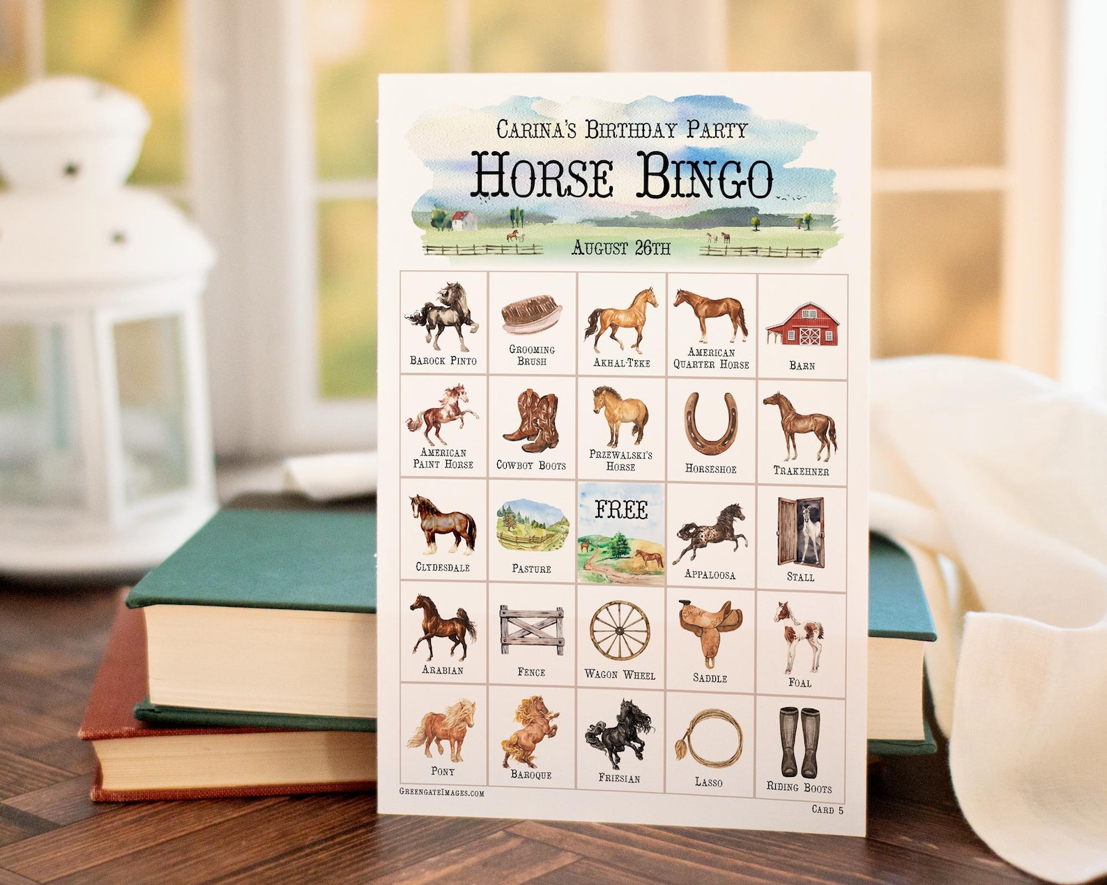 Horse Bingo: 50 Printable Bingo Cards - Cowgirl Party, Cowboy, Country ...