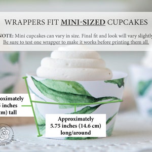 MINI Greenery Cupcake Wrappers - PRINTABLE Wedding Ideas, Watercolor ...