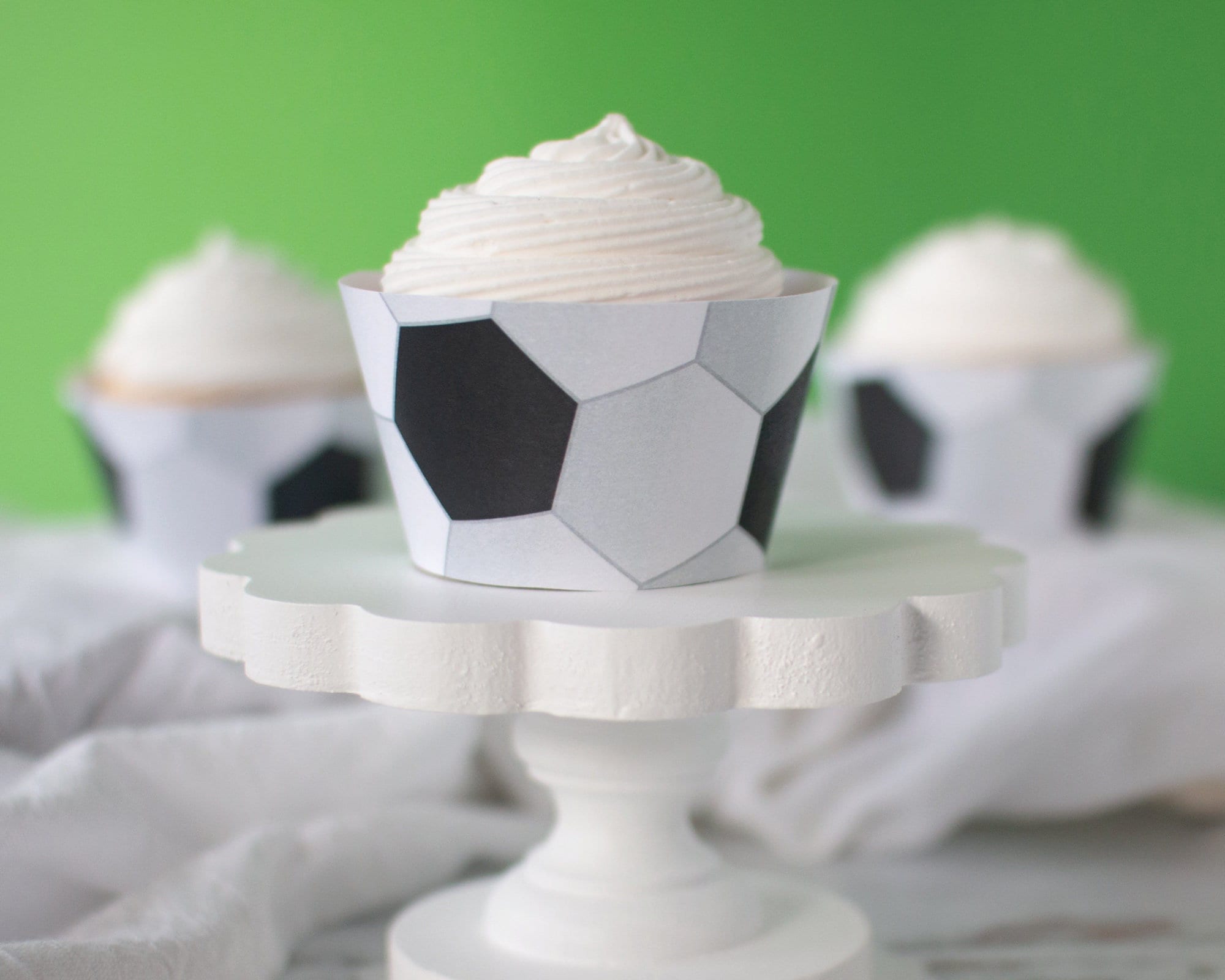 Soccer Cupcake Wrappers PRINTABLE instant download PDF Soccer team league party sports theme birthday cup watching futbol
