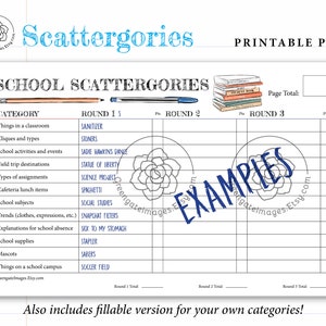 Spanish Scattegories Printable Vocab Activity Category Game Etsy