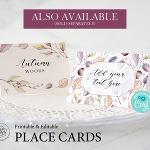 Segnaposto foglia autunnale Segnaposto stampabile, Corjl Buffet Cards Etichette alimentari, cartello da tavolo per cibo da tenda, idee per matrimoni autunnali, foglie autunnali immagine 8