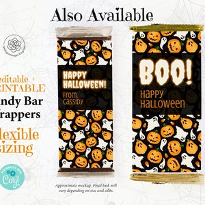 Halloween Candy Bar Wrappers PRINTABLE Hershey Bar Wrapper | Etsy