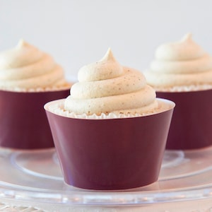 Solid Burgundy Cupcake Wrapper - printable instant download, standard cupcake wrap, maroon party decorations, deep red party printables pdf