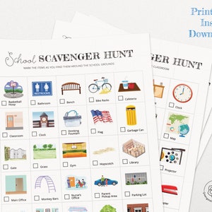 School Scavenger Hunt - Printable Elementary School Games - School ...