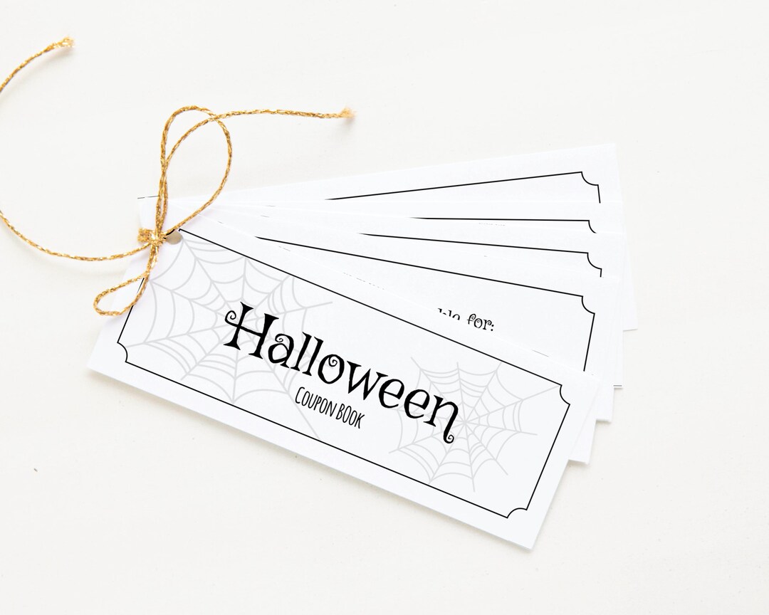 Halloween Coupon Template Printable Coupon Book Editable Etsy