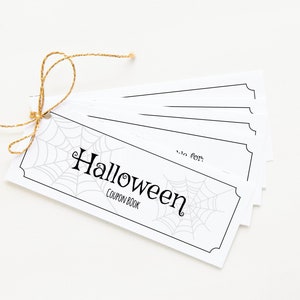 Halloween Coupon Template: Printable coupon book, editable coupons, diy tickets, candy alternative, treat coupons, love coupons, edit Corjl