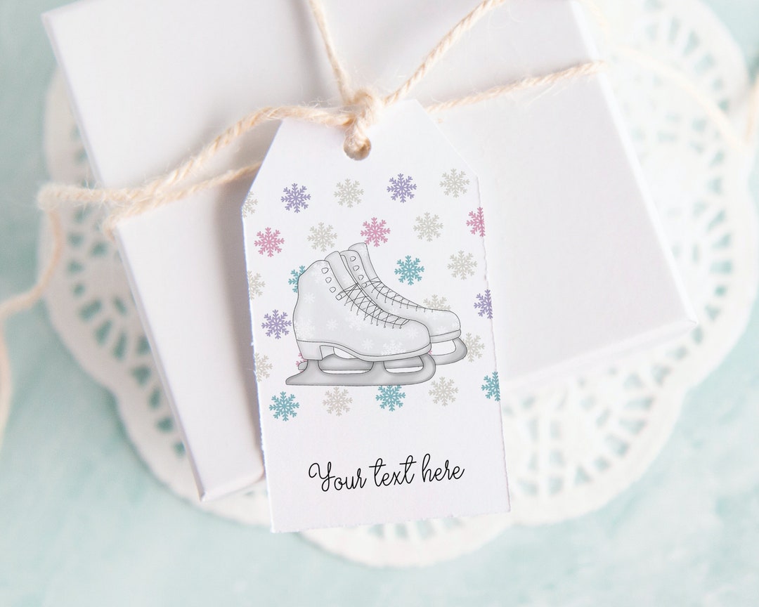 Ice Skate Gift Tag PRINTABLE CORJL Editable Favor Bag Etsy