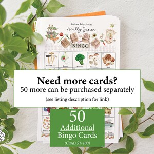 Locally Grown/farmer's Market Baby Bingo - 50 PRINTABLE, Unique Bingo ...