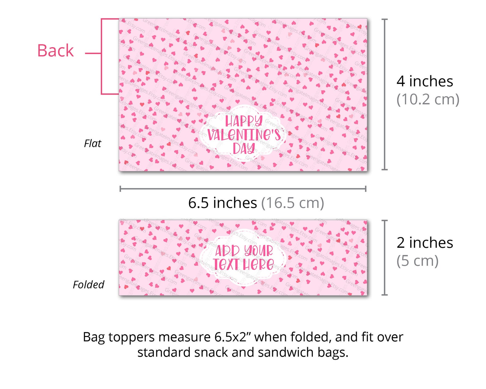 6.5 Valentine's Day Bag Toppers PRINTABLE Sandwich - Etsy