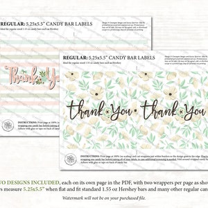 Thank You Candy Bar Wrappers - PRINTABLE Chocolate Bar Wrapper ...