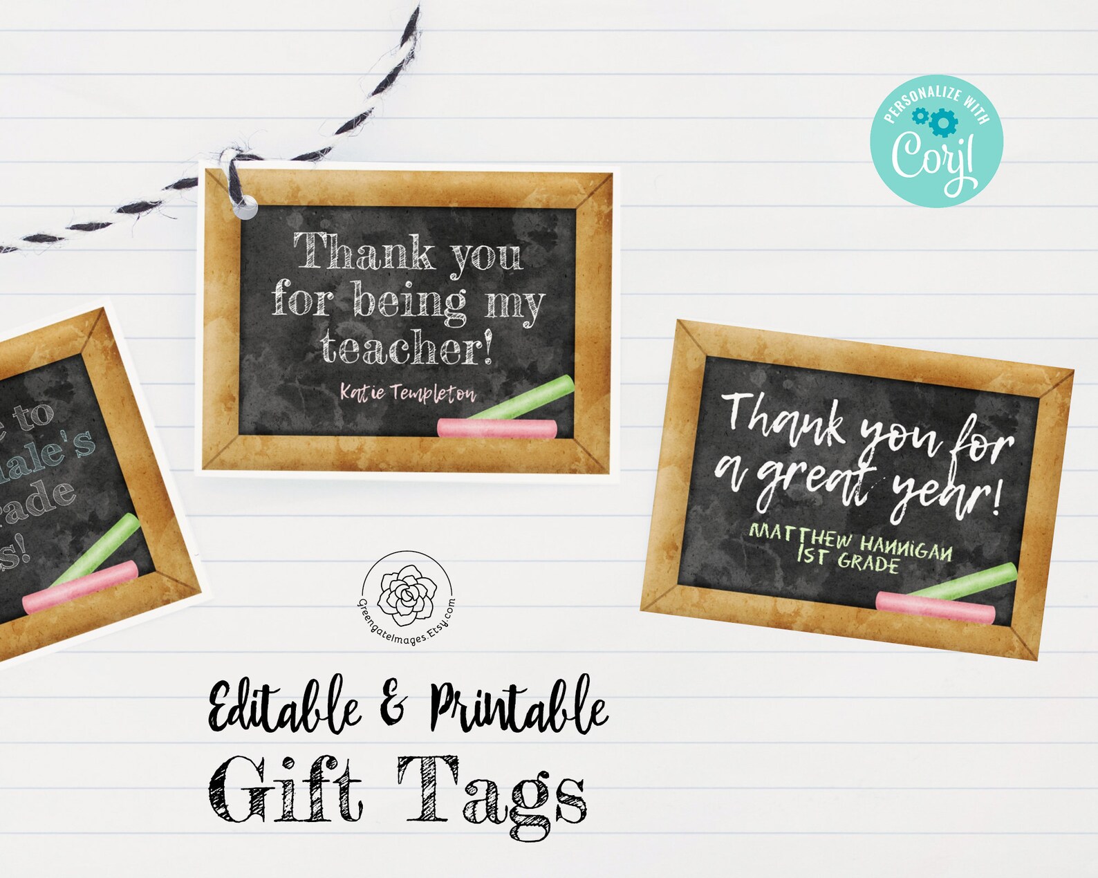 Chalkboard Gift Tags Printable School Gift Tags Teacher - Etsy