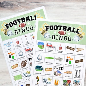 Bingo de football : 50 cartes à imprimer, jeu de bingo pdf, idées de jeux pour les fans, personnes âgées, retraités, bingo propre pour adultes, activité à la mi-temps