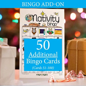 ADD-ON: 50 additional Nativity Bingo cards (numbered 51-100) to go with the original game that is sold separately image 1