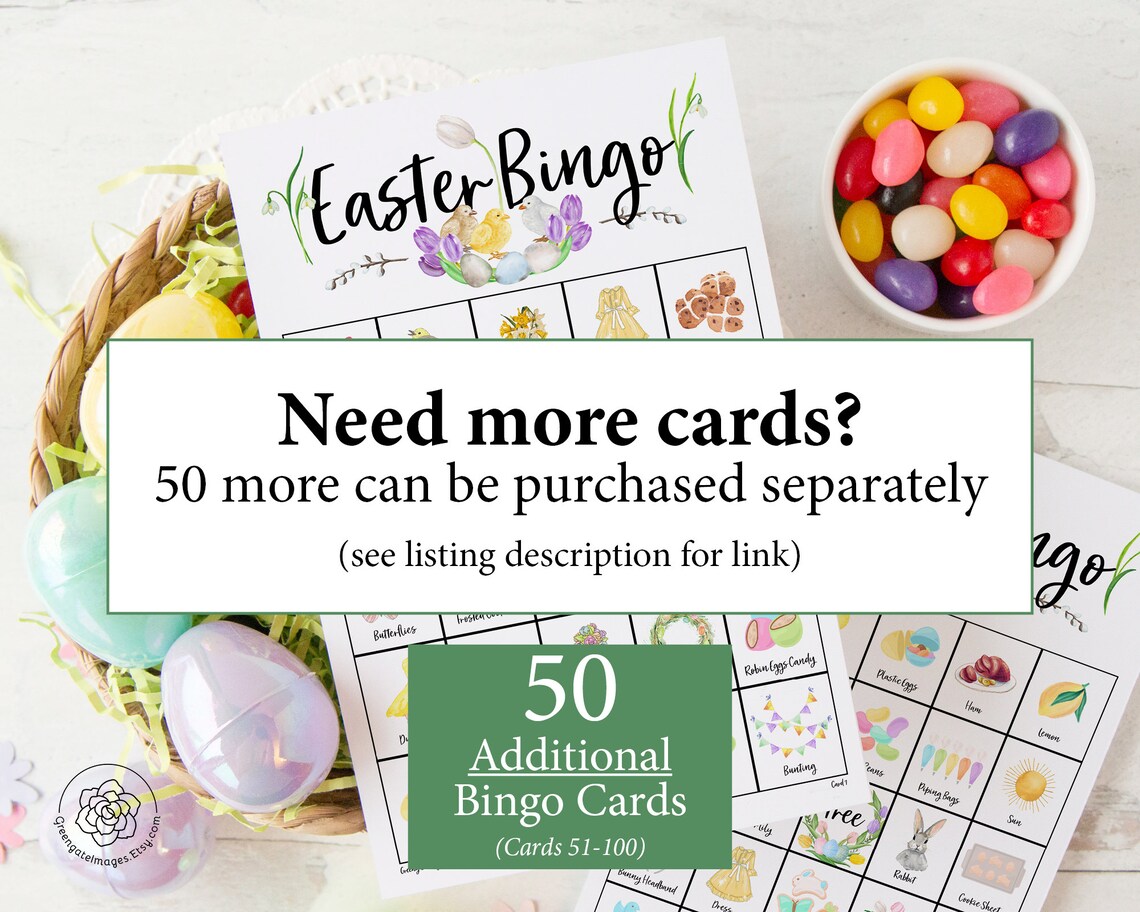 Easter Bingo Cards: Printable Bingo Cards 50 Cards Senior | Etsy