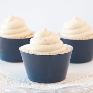 Navy Blue Cupcake Wrapper - printable instant download, standard cupcake wrap, dark blue party decorations, nautical blue party printables