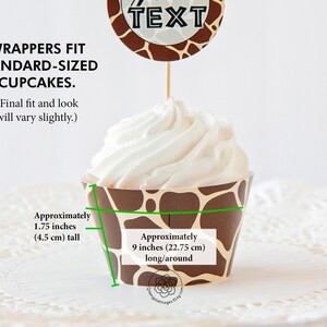 Giraffe Print Cupcake Wrappers Toppers PRINTABLE Wrappers, Giraffe ...