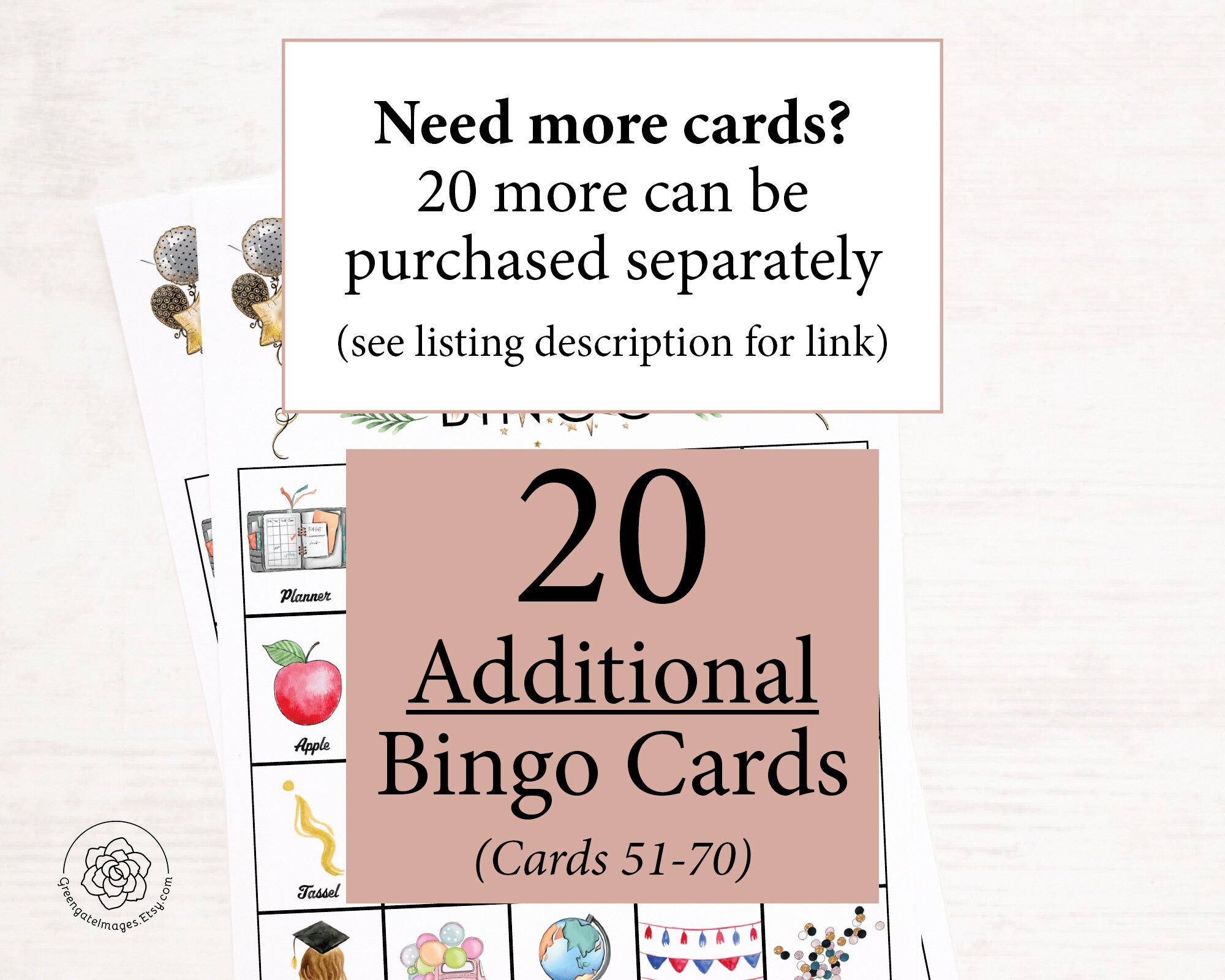 graduation bingo cards printable bingo cards color pictures etsy