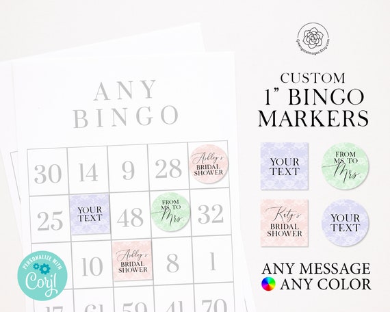 Bingo Markers 1 INCH Printable Squares 1 Inch Circle Punch