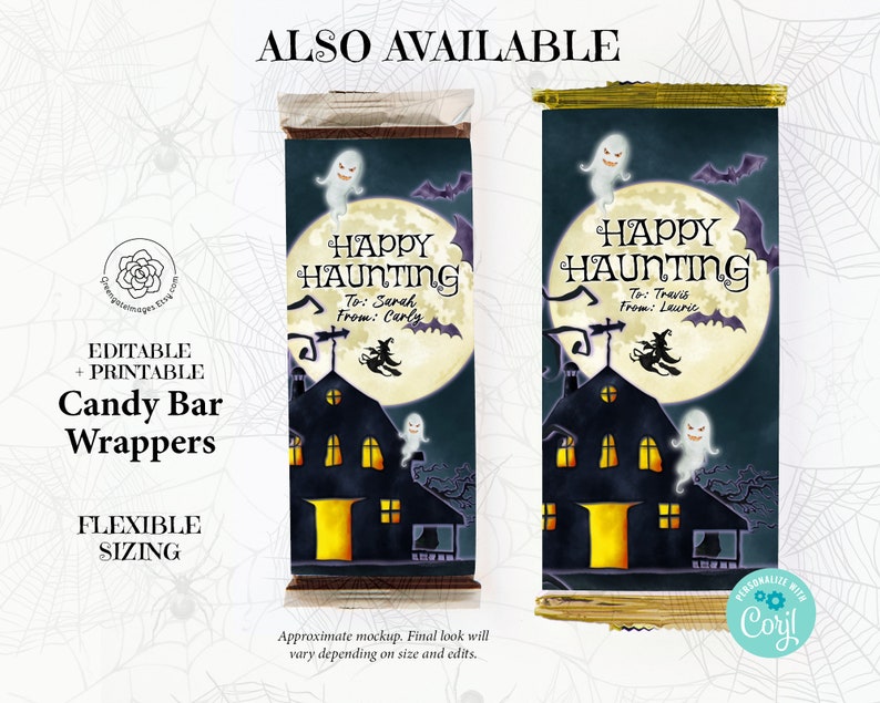 Halloween Candy Bar Wrappers PRINTABLE Hershey Bar Wrapper | Etsy