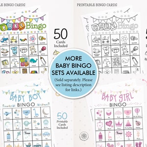 Baby Boy Bingo Cards: PRINTABLE Bingo Cards Baby Shower - Etsy