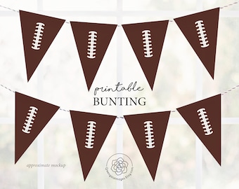 Football Party Banner Decor - 2 Pack Triangle Pennants For Sports Birthday & Game Day Decorations