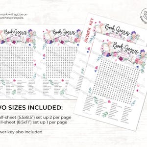 Book Genres Word Find - PRINTABLE Downloadable Activity. Search for ...