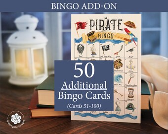 ADD-ON: 50 additional Pirate Bingo cards (numbered 51-100) to go with the original game that is sold separately