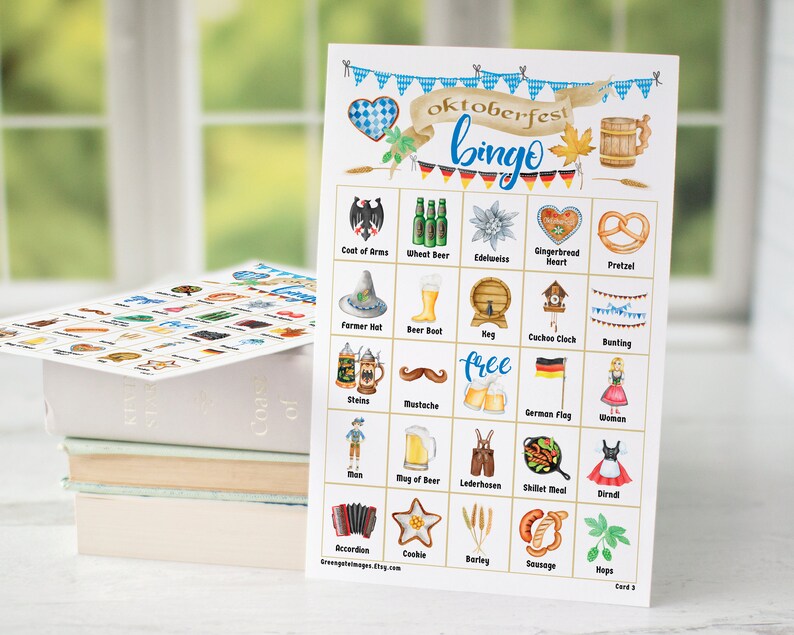 Oktoberfest Bingo: PRINTABLE 50 Card Bingo Set Calling Cards - Etsy