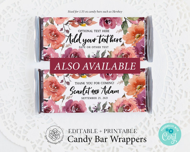 Wedding Cupcake Wrappers PRINTABLE Floral Cupcake Wraps Pdf | Etsy