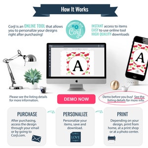 Cherry Message Banner - PRINTABLE Letter Bunting Template. Edit on ...