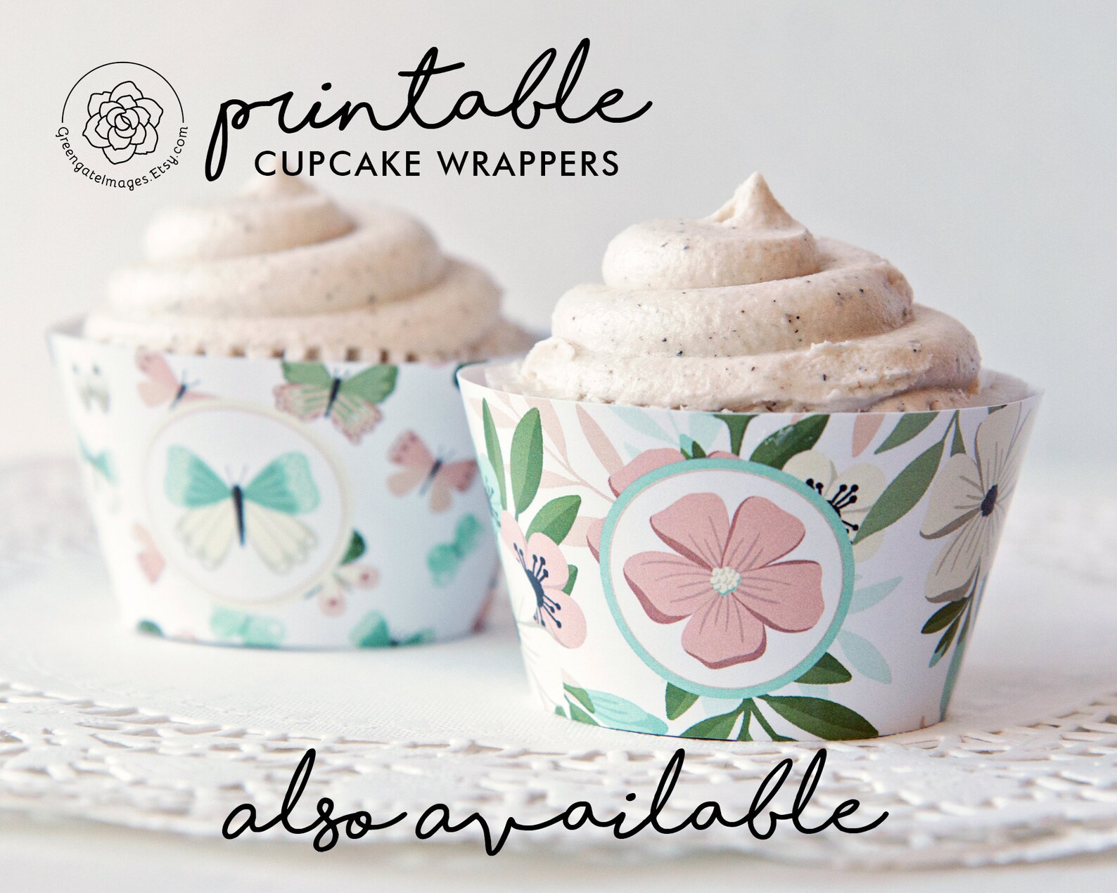 Butterfly Cupcake Wrappers PRINTABLE Cupcake Wrappers Etsy