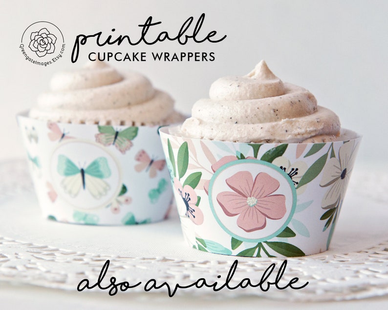 Butterfly Cupcake Wrappers PRINTABLE Cupcake Wrappers Etsy