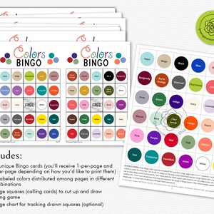 Colors Bingo Cards: Printable Bingo 50 Cards Senior Citizen - Etsy